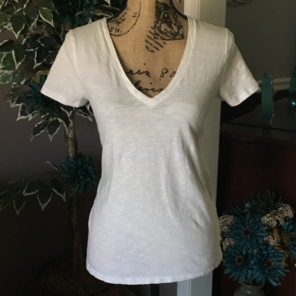 White Merona V-neck